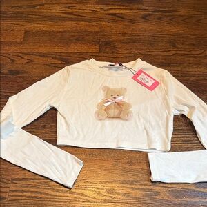 NWT Edikted cropped teddy bear top